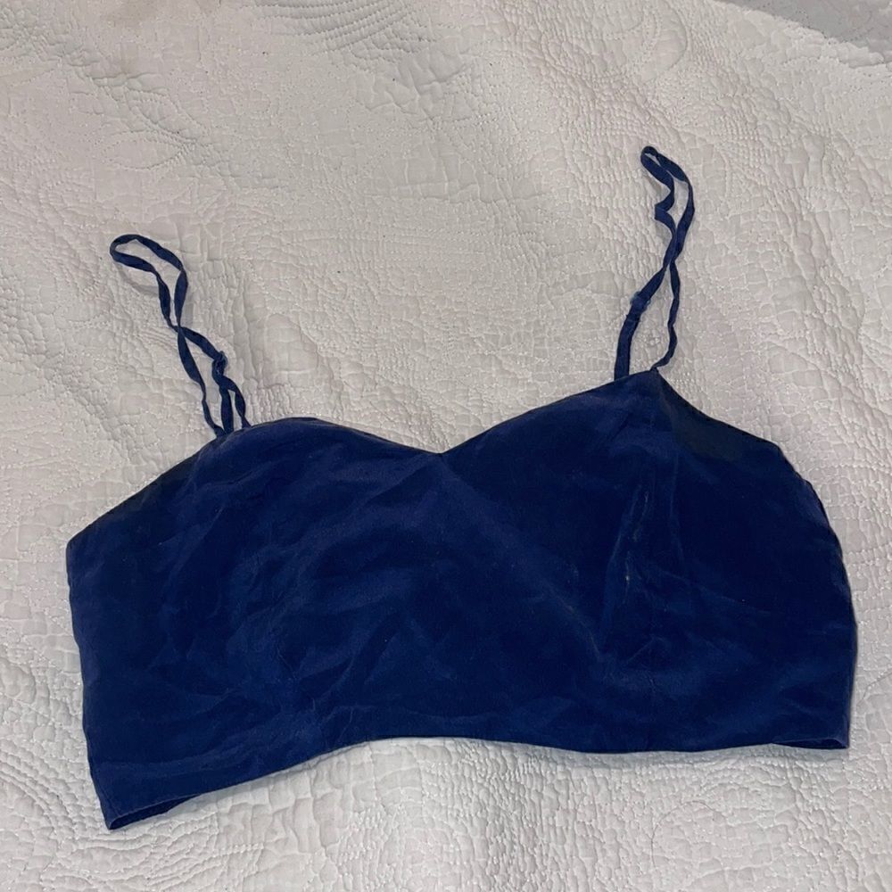 REFORMATION SIZE XS CROPPED TOP BLUE